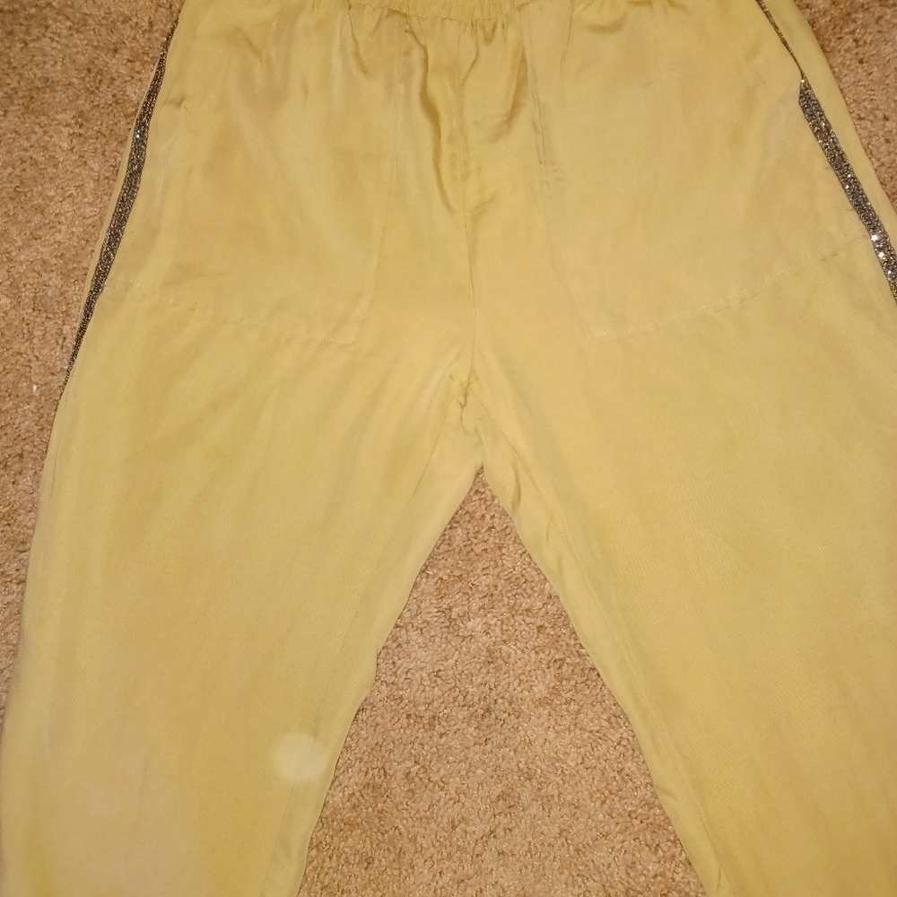 Zara camel beige beaded pants size 5